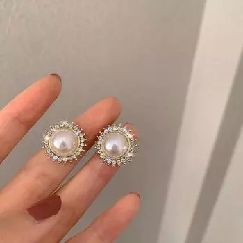 Милые вечерние блестящие серьги, универсальные аксессуары, серьги, новые корейские серьги, роскошные серьги для девочек, модные очаровательные, темпераментные, студенческие женские серьги белый