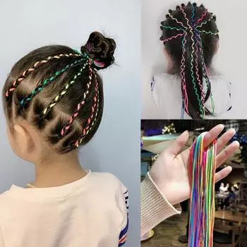 Милые веревочные пряди, ленты для волос принцессы, девочка, сделай сам, конский хвост, африканская коса, микс, разноцветные косички D(10 PCS)