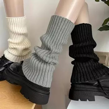 Милые вязаные носки в стиле колледжа, 3 пары женских носков на осень и зиму, универсальные, простые и декоративные, придающие ногам теплую форму One-size