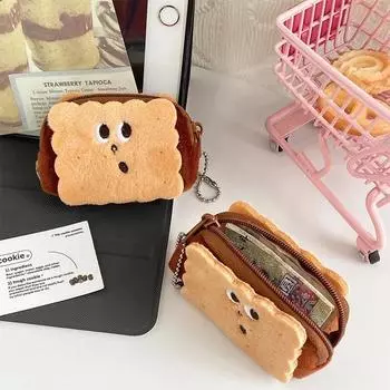 Милые выражения печенья плюшевые детские монетницы кошелек кавайные креативные наушники кабель для передачи данных помада сумка для хранения девочек бусины цепочка кулон 8.5x6cm