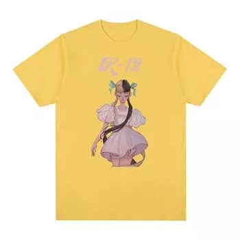 Милые забавные футболки с рисунком Мелани Мартинес для мужчин и женщин, модная футболка в стиле ретро с короткими рукавами, повседневная хлопковая футболка большого размера S чёрный