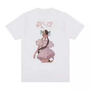 Милые забавные футболки с рисунком Мелани Мартинес для мужчин и женщин, модная футболка в стиле ретро с короткими рукавами, повседневная хлопковая футболка большого размера S чёрный