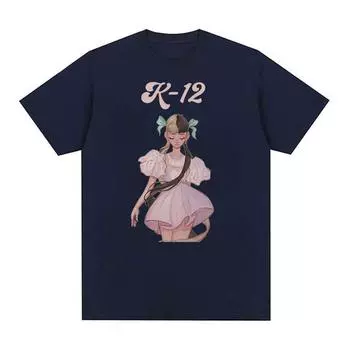 Милые забавные футболки с рисунком Мелани Мартинес для мужчин и женщин, модная футболка в стиле ретро с короткими рукавами, повседневная хлопковая футболка большого размера S чёрный