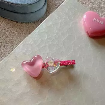 Милые заколки для челки, милые заколки-уточки в форме сердечек для пробора набок у девочек