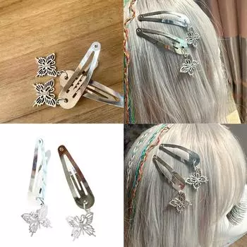 Милые заколки для челки с бабочкой для женщин и детей, заколки для волос, заколки-бабочки, милые заколки для девочек 2000 года A