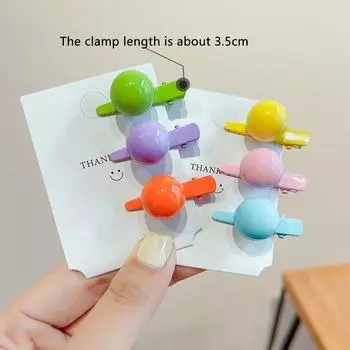 Милые заколки для волос для девочек, детские аксессуары для волос круглой формы, заколки для волос ярких цветов, нескользящие заколки для волос для маленьких девочек