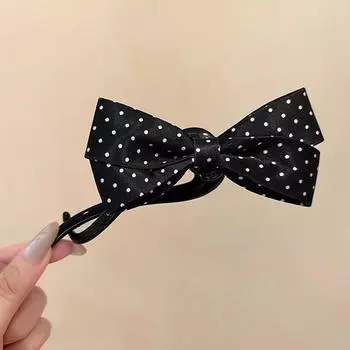 Милые заколки для волос с бантом в горошек для женщин, модные забавные заколки-твист, аксессуары, милый дизайн, аксессуар для волос, головной убор чёрный