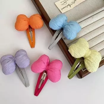 Милые заколки для волос с геометрическим бантом для девочек, модные однотонные боковые заколки для волос, заколки, головные уборы, женские модные аксессуары для волос, подарок