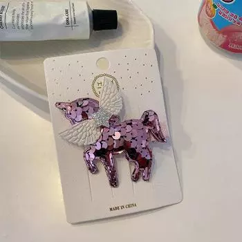 Милые заколки для волос с пайетками в виде единорога для женщин, девочек, детей, кавайные заколки для волос, шпильки, заколки-автоматы, аксессуары, заколка для волос, головной убор