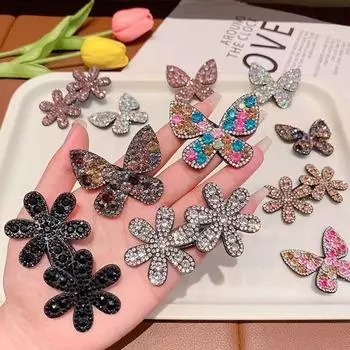 Милые заколки для волос со стразами и бабочкой-лебедем, женские винтажные заколки для волос BB, зажим для волос, заколки, головные уборы для детей, аксессуары для волос, подарки
