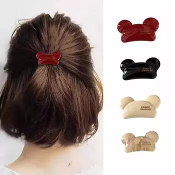 Милые заколки для волос в виде медвежьих ушей 4,5 см, заколка для волос в виде маленького медвежонка из смолы золотистого цвета, металлическая заколка-аллигатор, заколка для волос принцессы, новая женская заколка в виде клюва красной утки 4.5cm зелёный