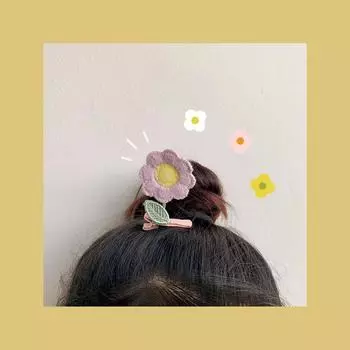 Милые заколки для волос Will moving Flower для детей, сделанные вручную, цветные нитки, шатающиеся, заколка для волос в виде подсолнуха, забавный головной убор для девочек