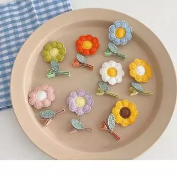Милые заколки для волос Will moving Flower для детей, сделанные вручную, цветные нитки, шатающиеся, заколка для волос в виде подсолнуха, забавный головной убор для девочек