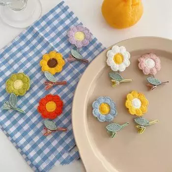 Милые заколки для волос Will moving Flower для детей, сделанные вручную, цветные нитки, шатающиеся, заколка для волос в виде подсолнуха, забавный головной убор для девочек