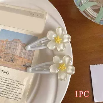 Милые заколки-невидимки с вишневым цветом, заколки-клипсы для девочек, заколка для боковой челки, заколка-клипса, женские детские заколки для волос в форме цветка, аксессуары для волос