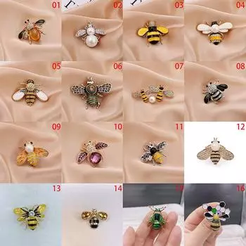 Милые женщины горный хрусталь брошь в виде пчелы насекомое жемчуг корсаж броши эмалированная брошь булавка аксессуары для вечеринок 1
