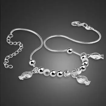 Милые женские и женские ножные браслеты из 100% 100% 925 пробы, серебро с подвеской в форме рыбы, украшения для ног, летние пляжные босоножки, сандалии, браслет, подарок