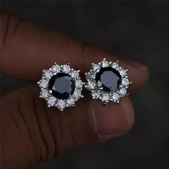 Милые женские маленькие круглые серьги с подсолнухом, модные свадебные серьги-гвоздики серебряного цвета для женщин белый