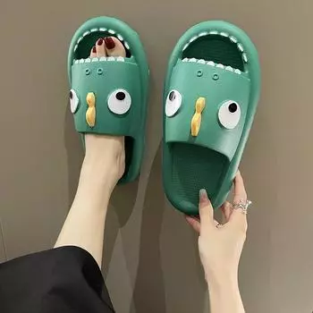 Милые женские тапочки с героями мультфильмов, летние домашние тапочки с изображением акулы, тапочки для ванной, сандалии и тапочки для мальчиков и девочек 40 белый