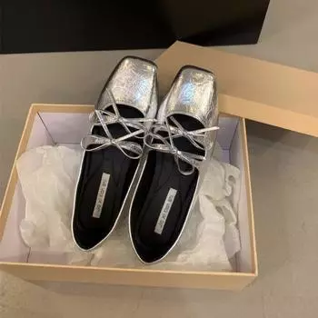 Милые женские туфли Мэри Джейн с двойным бантом, новые туфли на плоской подошве с квадратным носком, красные туфли на мягкой подошве Zapatos 35