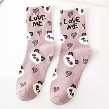 Милые животные Корейский стиль Женские носки Кот Панда Собака Медведь Мультяшные Мягкий хлопок Повседневные Спортивные Уличная одежда Дропшиппинг