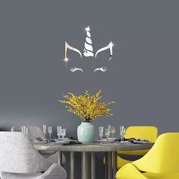 Милые животные креативное зеркало акриловые настенные наклейки гостиная фон стена спальня украшение для комнаты для девочки