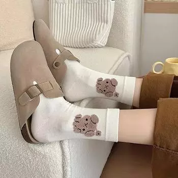 Милые животные, милые, сладкие, хлопковые носки без косточек, балетный стиль, дышащие, впитывающие пот чулки, девчачьи сердечки, средние носки, подарки розовый