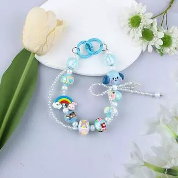 Милые животные, нарисованные вручную, вышитые бисером, анти-потеря, брелок для мобильного телефона, сумка, подвески, украшения