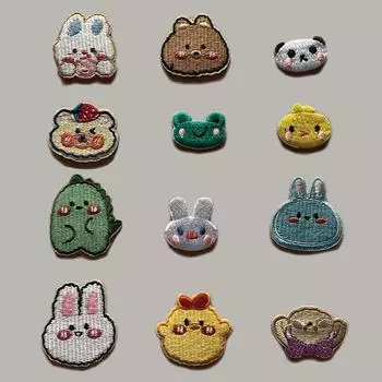 Милые животные панда динозавр патч для одежды вышитые самоклеящиеся нашивки теплопередающие наклейки аксессуар для одежды модный новый DIY 3x1.9 cm