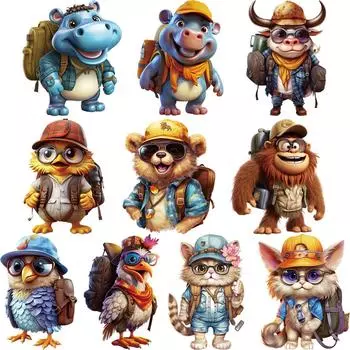 Милые животные с сумкой, термонашивки DTF с принтом на детской футболке, моющиеся аксессуары для одежды «сделай сам», новые теплопередающие парчи