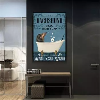 Милые животные, украшение для ванной комнаты, картина, постер, холст, настенные принты, гостиная, поп-арт, дом 21cm30cm NoFrame