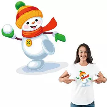 Милые зимние нашивки со снеговиком для пальто, толстовки, аксессуары «сделай сам», наклейка на джинсы, в полоску, термопресс, аппликация, наклейка на одежду, утюг 20.6x22.6cm