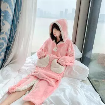 Милые зимние пижамы, фланелевые пижамы, женские парные пижамы, домашняя одежда M