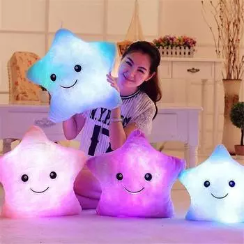 Милые звезды светодиодная подсветка светящаяся подушка мягкая уютная подушка для отдыха звезды рождественский подарок белый