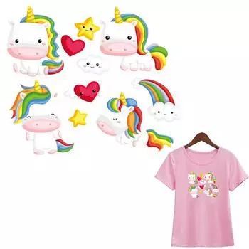 Милые звезды, термонашивка, наклейки для детской одежды, экологически чистая полосатая футболка «сделай сам», моющиеся нашивки, утюг на рубашке, переводная печать с принтом 8x6.8 cm