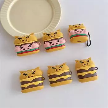 Милый 3D аниме Гамбург свинья защитный силиконовый чехол для наушников для Airpods Pro 2 чехол/Airpods Pro/Airpods 1/2/3 чехол Funda Kids for airpods 1 2