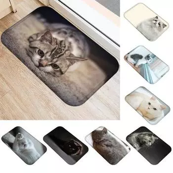 Милый 3D кот противоскользящий коврик для дома, кухни, ванной комнаты, украшение, ковер, напольный коврик 4#