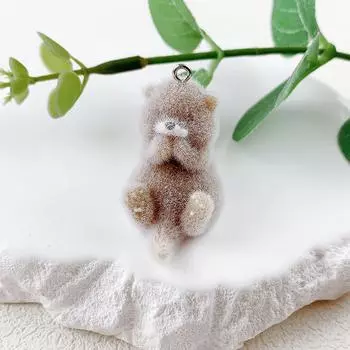 Милый 3D кулон в виде выдры, милый мультяшный брелок для ключей, подвеска на сумку, подвесное украшение, аксессуары для ключей своими руками