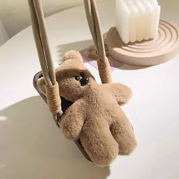 Милый 3D плюшевый медведь зажим для телефона регулируемый ремешок через плечо корейский телефон браслет анти-потеря шнурок ювелирные изделия для девочек и женщин