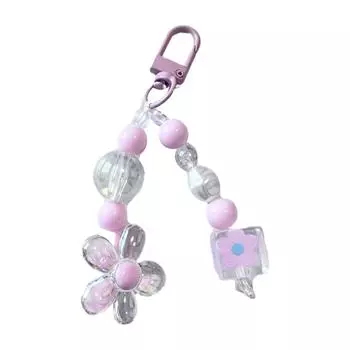 Милый акриловый брелок-подвеска в виде цветка, уникальный цветочный узор, портативный держатель для ключей, идеальный подарок для женщин и девушек A