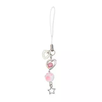 Милый акриловый брелок с бусинами, подвеска в виде кошачьей лапки, брелок для ключей, шарм для карточки, книги, мобильного телефона, легкий брелок, украшение 1