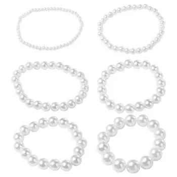 Милый элегантный сладкий жемчужный модный браслет в корейском стиле женский эластичный браслет 10mm-D