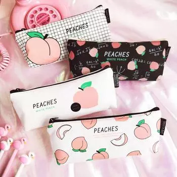 Милый алфавит персик студент пенал канцелярские пенал пенал сумка школьные инструменты