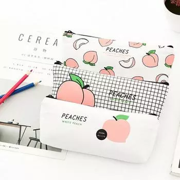 Милый алфавит персиковый студенческий пенал канцелярские принадлежности ручка сумка школьные инструменты