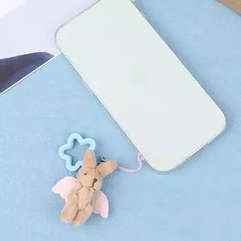 Милый ангел крылья кролик цветок мобильный телефон брелок кулон сумка украшение девчачье сердце плюшевый кролик телефон чехол шнурок подарки