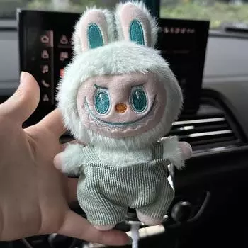 Милый аниме-комбинезон Labubu, плюшевая кукла, брелок, подвеска, сумка-монстр, подвесные украшения, аксессуары, подарки на день рождения розовый