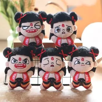 Милый аниме Ne Zha плюшевый брелок мультфильм плюшевые куклы игрушка брелок кулон изысканный рюкзак украшения аксессуары подарки