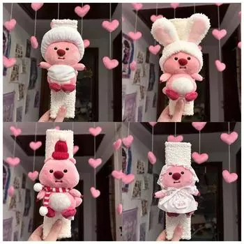 Милый аниме-петляющий плюшевый кукольный автомобильный декоративный ремень защитный чехол Kawaii автомобильные аксессуары для интерьера плюшевый износостойкий чехол