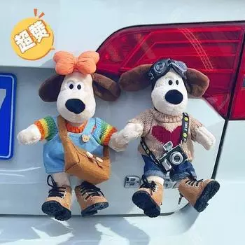 Милый аниме Уоллес Громит Автомобиль Крыша Кукла Украшения Кавайные Мультфильм Автомобильные Аксессуары Автомобиль Мягкая Кукла Автомобильные Внешние Аксессуары