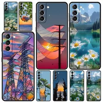 Милый арт симпатичный инди ярко-розовый чехол для телефона Samsung Galaxy S24 S23 Ultra S22 S21 S20 FE 5G S10 S10E S9 Plus S8 черный чехол Samsung S20Ultra